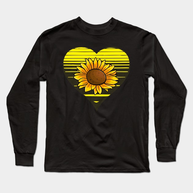 Sunflower lover, sunset heart. Farmers and nature lovers gift Long Sleeve T-Shirt by alcoshirts